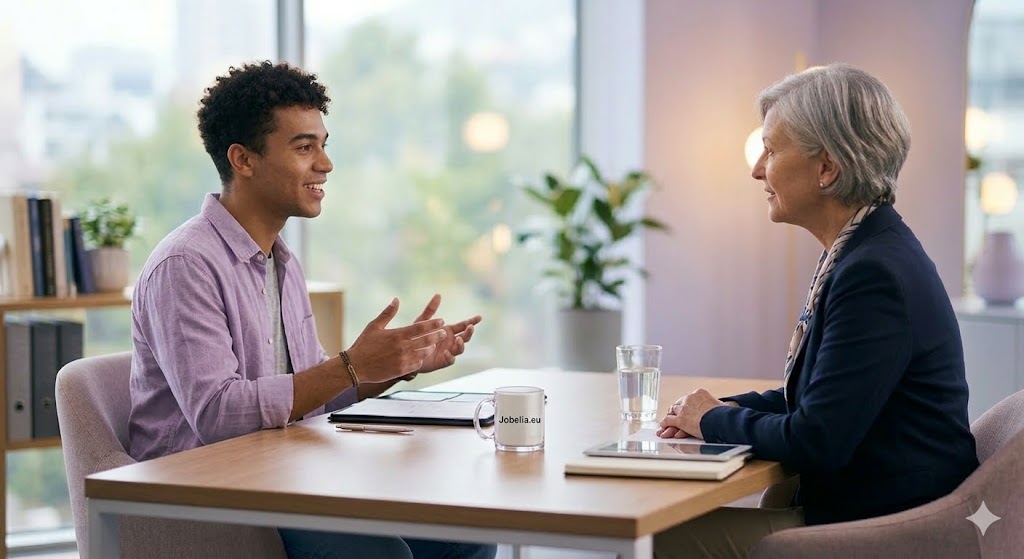 Candidate preparing for a job interview